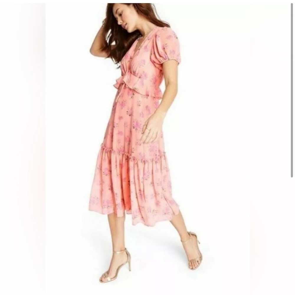 NWT Love Shack Fancy  Fleur Pink Floral Dress Women's Size 4 - Picture 3 of 16
